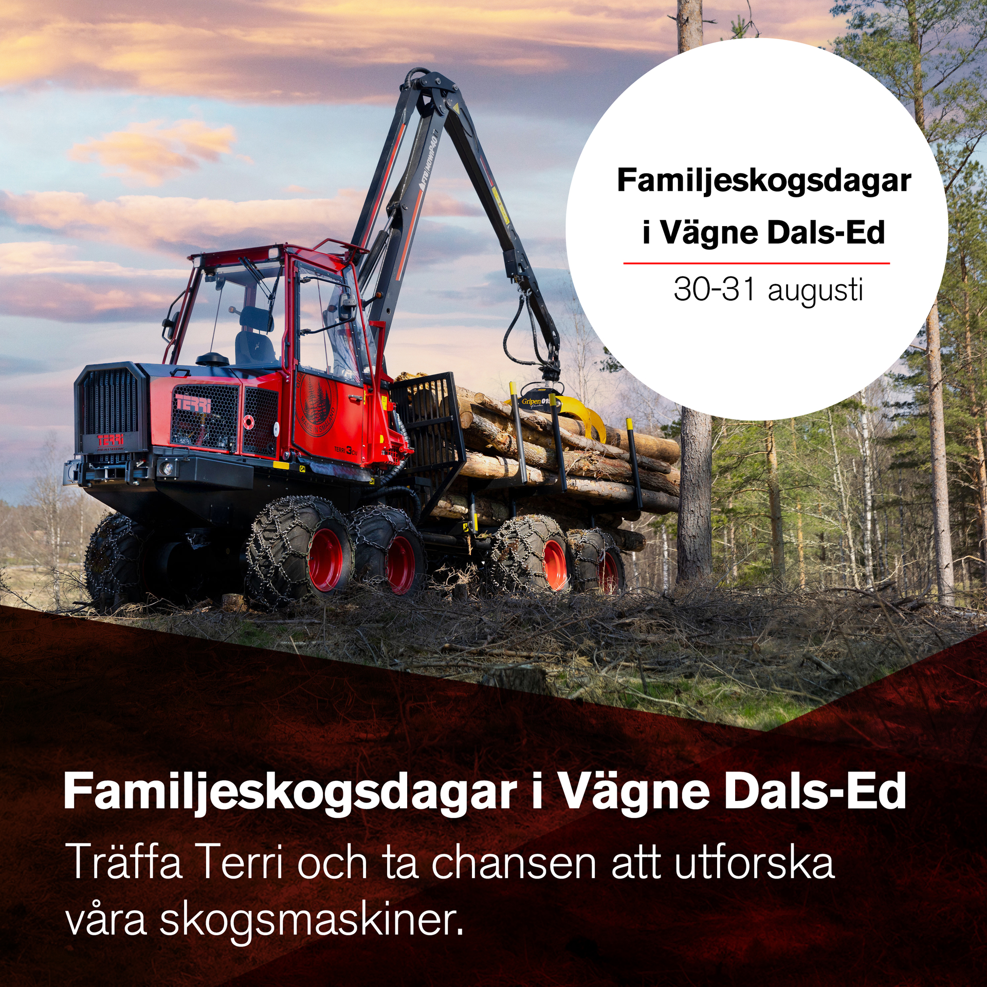 Familjeskogsdagar i Vägne Dals-Ed 30-31 augusti